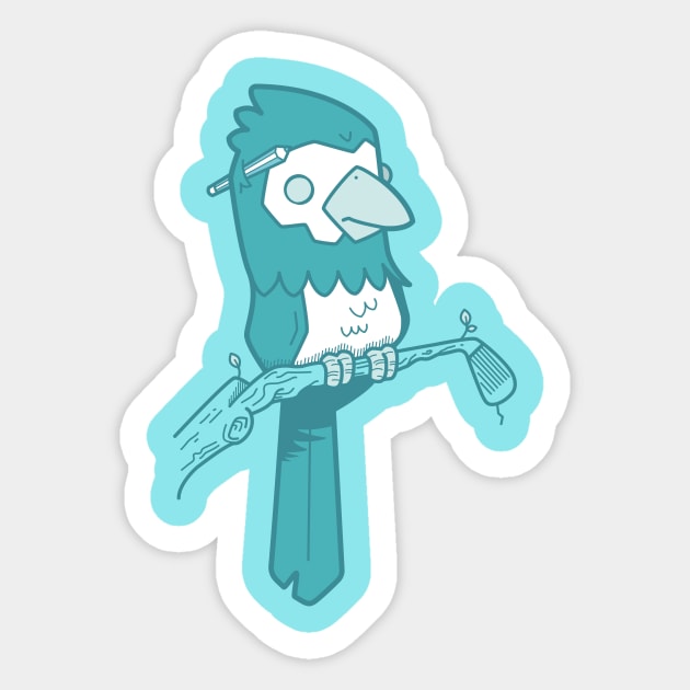 Birdie Blue Sticker by jonrobertbaker